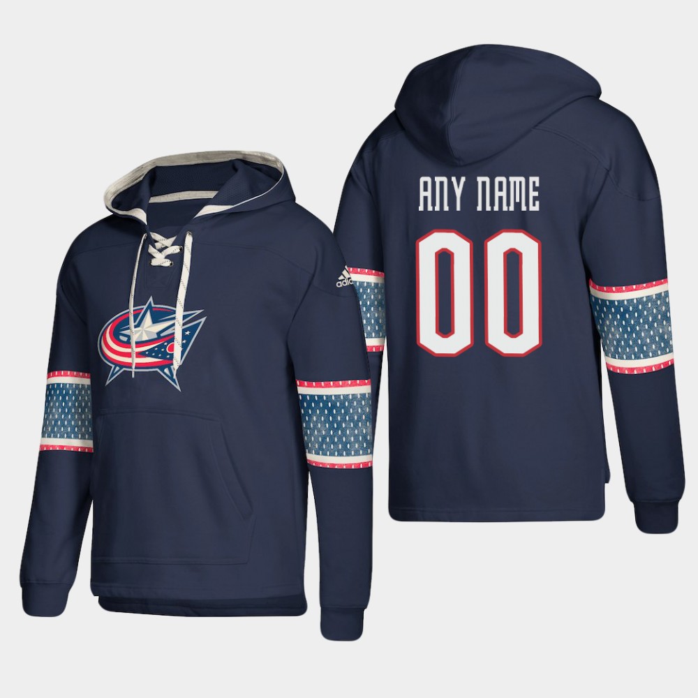 Men NHL Columbus Blue Jackets Custom Pullover Hoodie Blue jerseys->customized nhl jersey->Custom Jersey